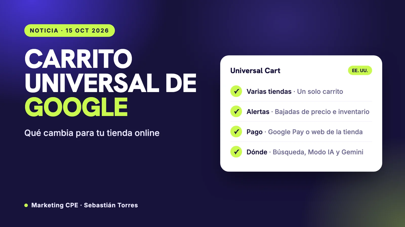 Google lanza el Carrito Universal: qué es y qué significa para tu tienda online