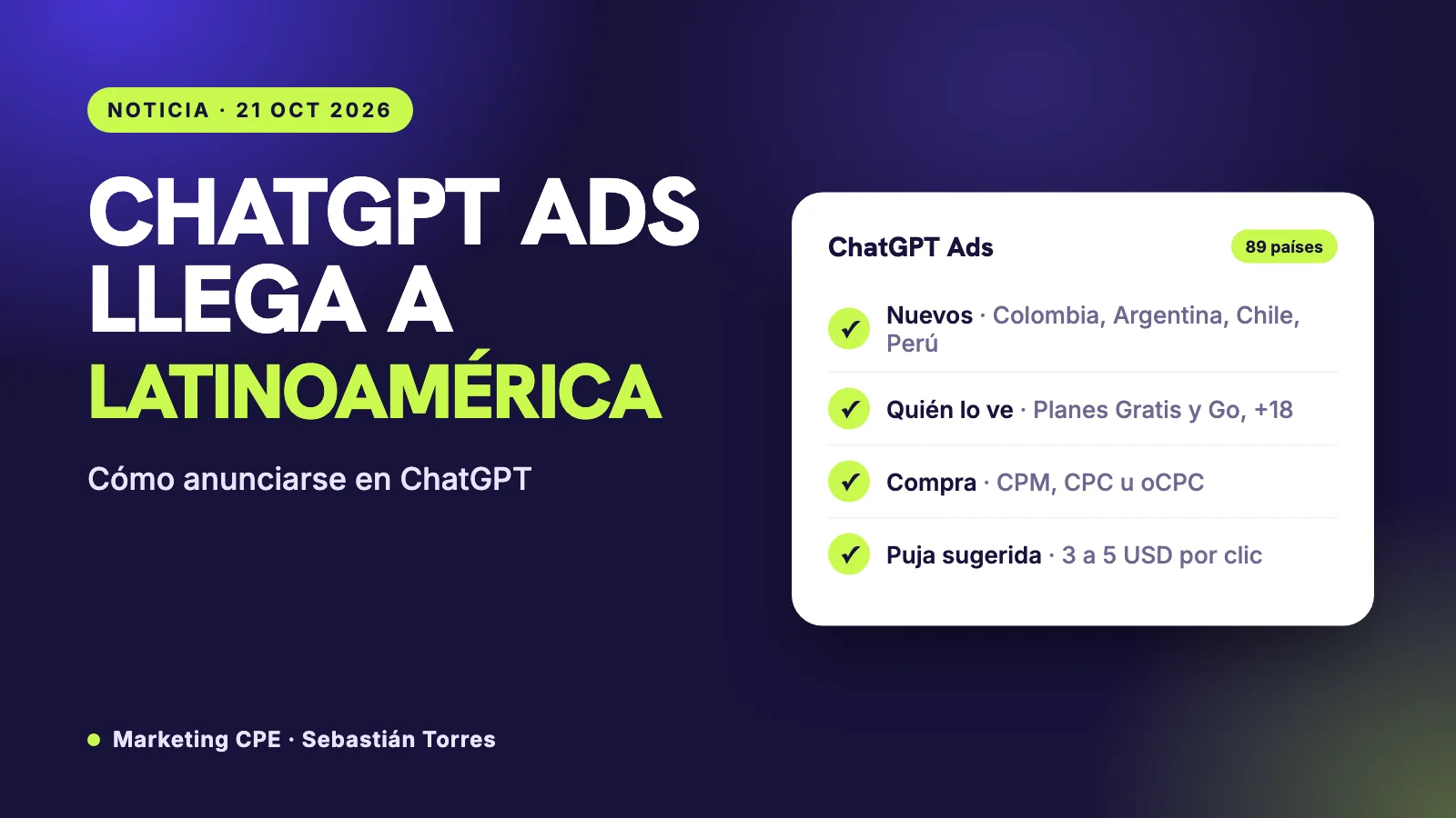 ChatGPT Ads llega a Colombia y Latinoamérica: cómo anunciarse en ChatGPT
