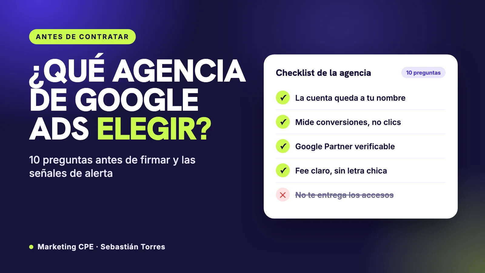 Cómo elegir una agencia de Google Ads: 10 preguntas antes de firmar (y las señales de alerta)