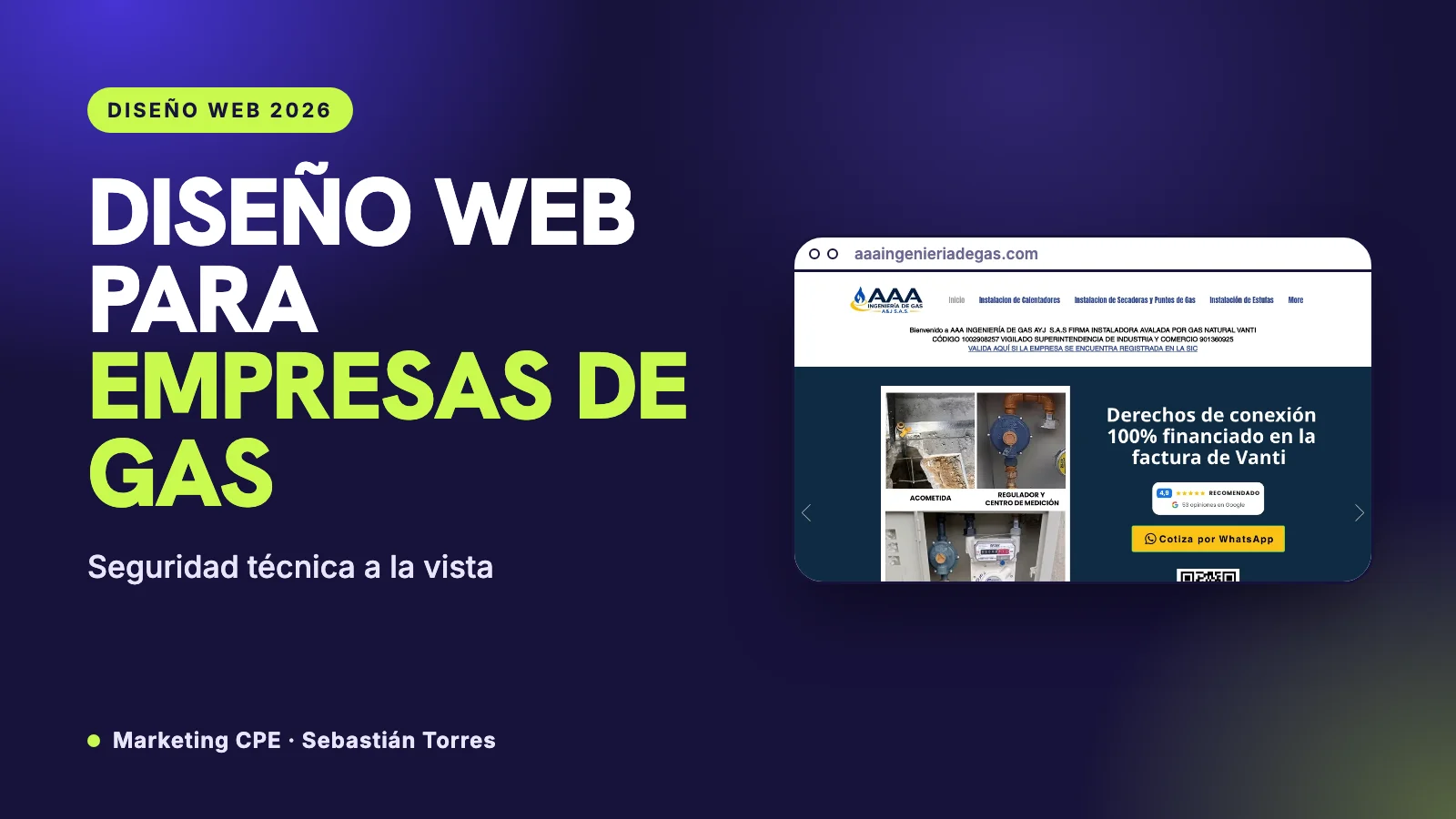 Diseño web para empresas de gas: una página que se pueda verificar