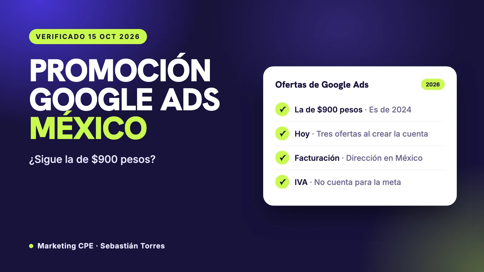 Promoción de Google Ads en México 2026: ¿sigue la de $900 pesos?
