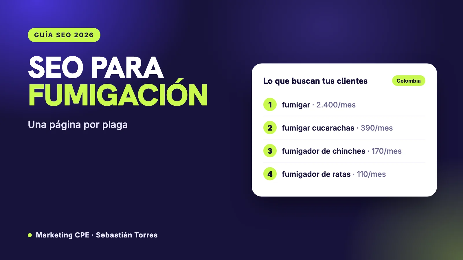 SEO para empresas de fumigación: una página por plaga y el concepto sanitario a la vista