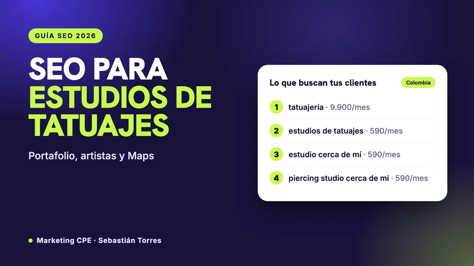 SEO para estudios de tatuajes: portafolio por estilo, artistas con nombre y Google Maps