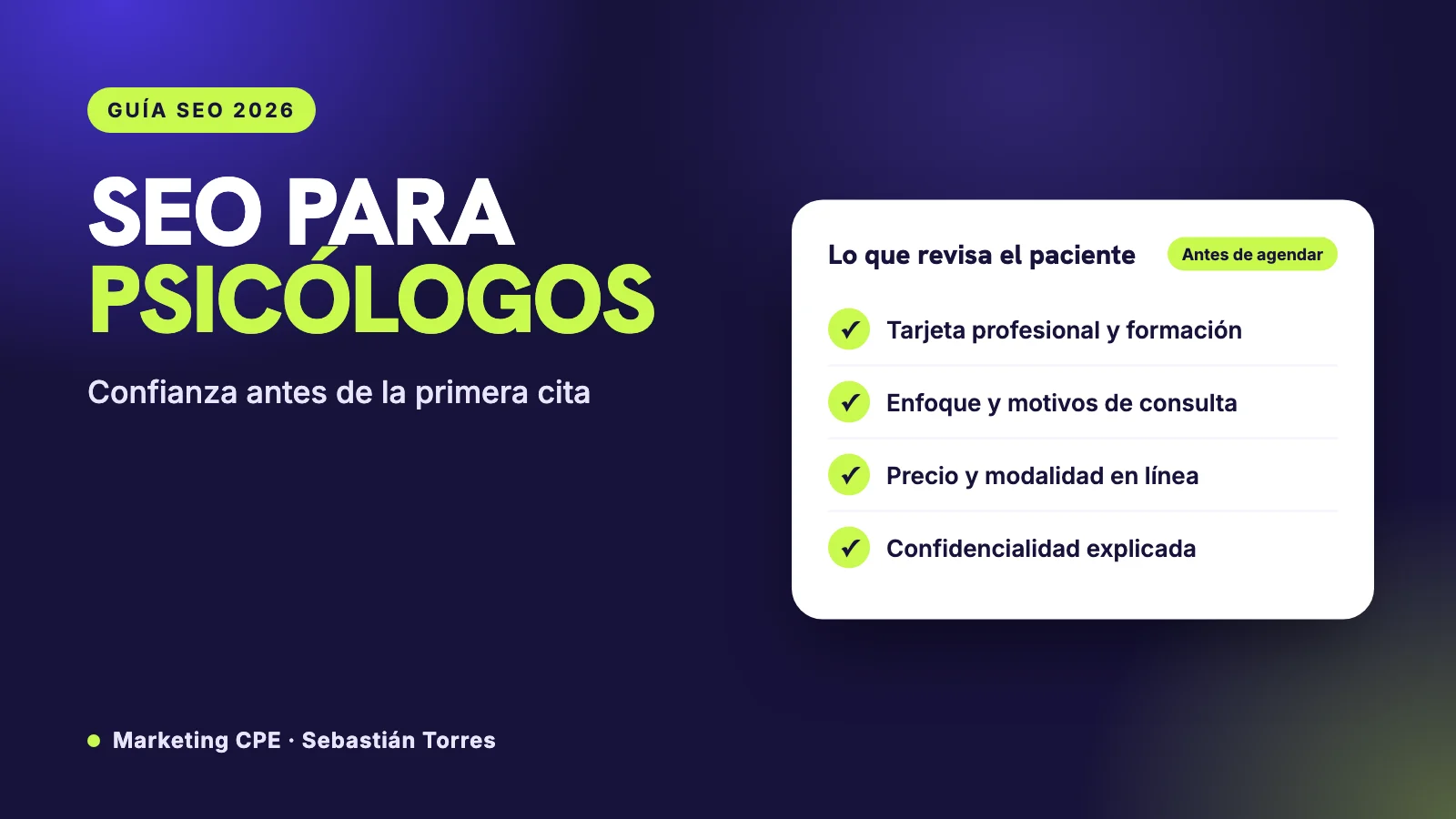 SEO para psicólogos: confianza, ética y terapia en línea cuando Google no muestra los datos