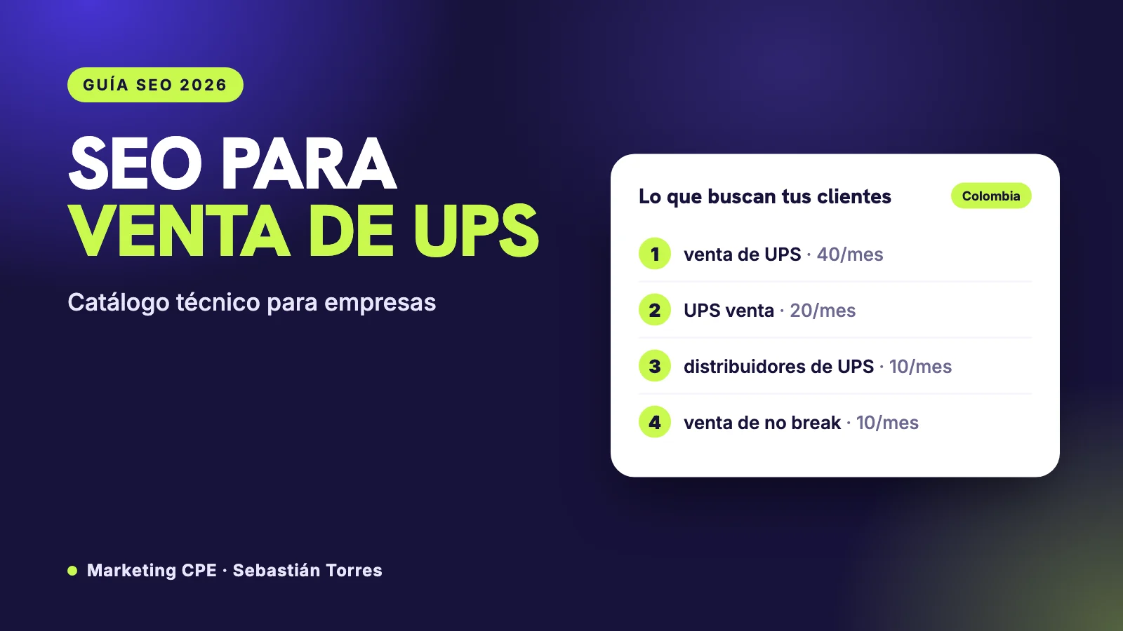 SEO para venta de UPS: catálogo técnico, guías de cálculo y el vocabulario de cada país