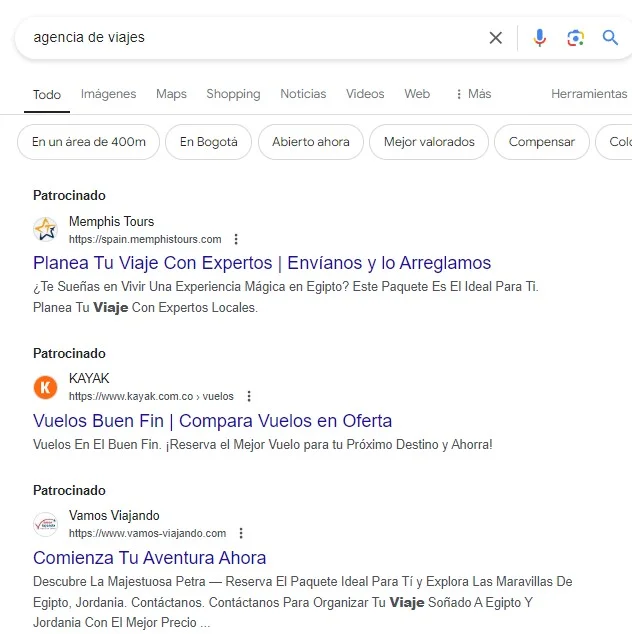 google ads agencia de viajes