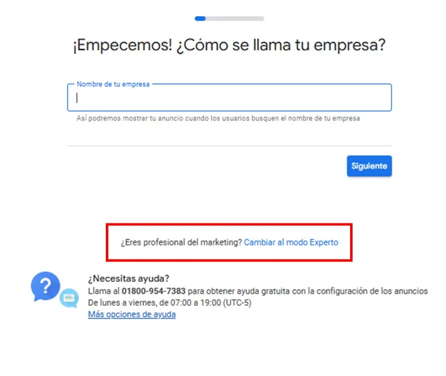 cambiar a modo experto en google ads