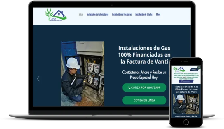 Pagina web AAA Ingeniería de Gas